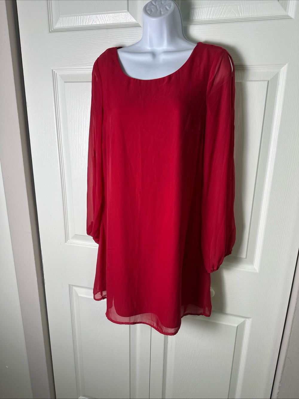 As U Wish Red Chiffon Top